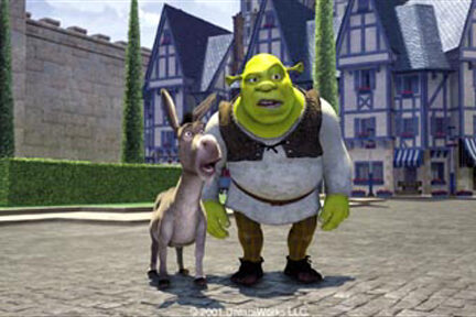 escena del burro y Shrek